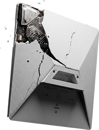 Cracked Starlink Mini dish, underside