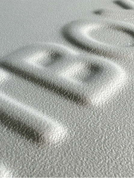 Close-up of the injection-molded ABS surface